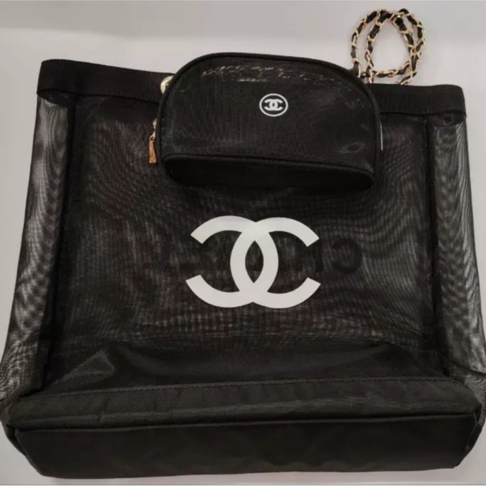 COPY - Chanel Black Tote Bag with Mesh Design
